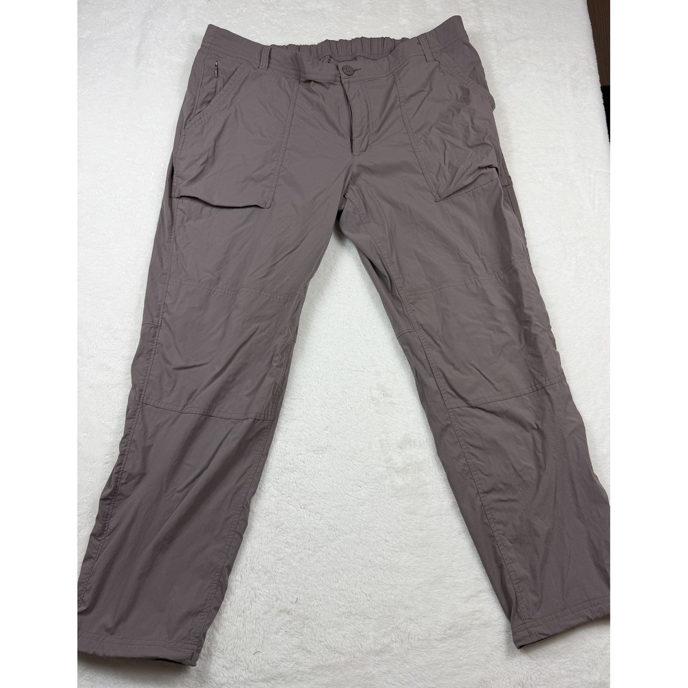 REI Co-op Womens 16 Petite Hiking Pants Taupe Brown Cargo Outdoor Trousers